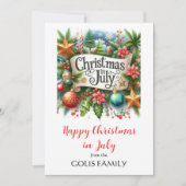 7月のクリスマス ホリデー リース カード (正面)
