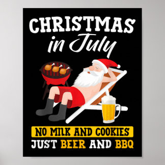 7月のクリスマス – ミルクとクッキーのみビール ポスター
