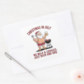 7月のクリスマス:ミルクなし、クッキーなし、ビールのみ スクエアシール (封筒)