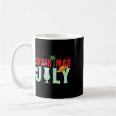 7月のクリスマス メリークリスマス 夏 面白い サン コーヒーマグカップ (左)