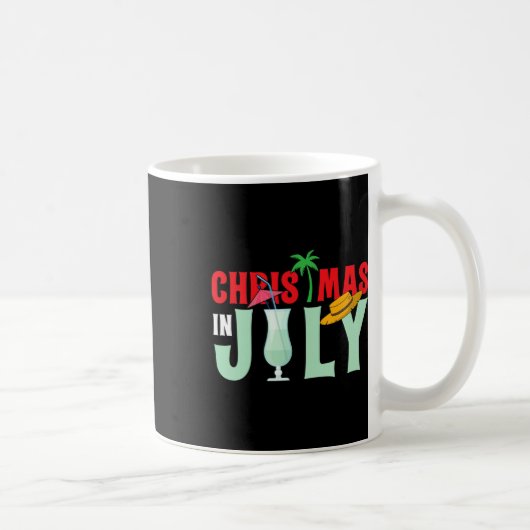 7月のクリスマス メリークリスマス 夏 面白い サン コーヒーマグカップ (右)