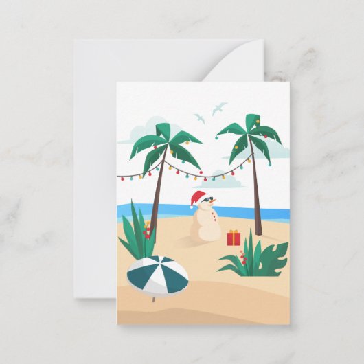 7月のクリスマス モダンファミリーサマー パーティー ノートカード (裏面)