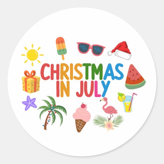 7月のクリスマス ラウンドシール (正面)