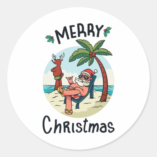 7月のクリスマス ラウンドシール (正面)