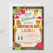 7月のクリスマス ルアウ招待状 招待状 (正面)