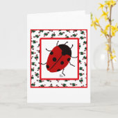 7月のクリスマス・レディバグ カード (黄色い花)