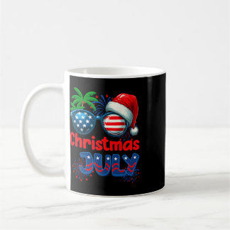 7月のクリスマス 夏 ビーチ ハワイ サンタ USA フラッグ コーヒーマグカップ