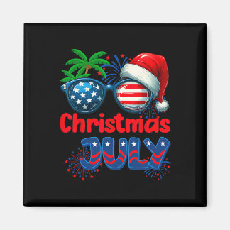 7月のクリスマス 夏 ビーチ ハワイ サンタ USA フラッグ マグネット