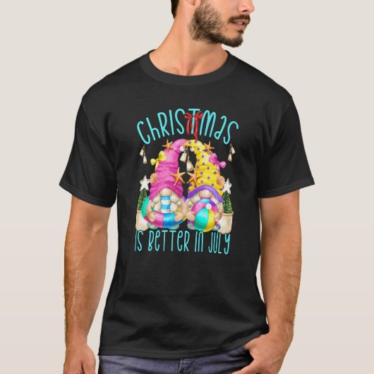 7月のクリスマス 女性用 ノーム Xmasビーチ Tシャツ (正面)