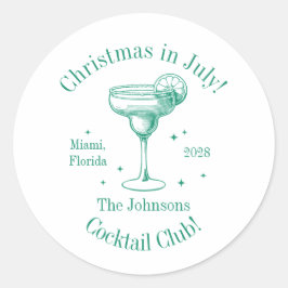 7月のクリスマス 家族名 カクテルパーティー ラウンドシール