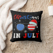 「7月のクリスマス」 – 愛国的サングラス クッション (ブランケット)
