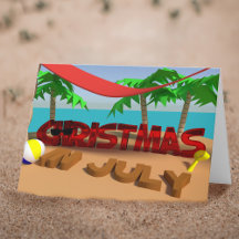 7月のクリスマス 折りたたみグリーティングカード