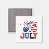 7月のクリスマス 楽しいサンタ 7月4日 Xmas マグネット (正面/裏面)