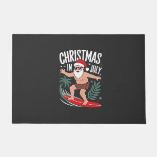 7月のクリスマス 楽しい クリスマス サンタ ビーチ ドアマット