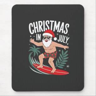 7月のクリスマス 楽しい クリスマス サンタ ビーチ マウスパッド
