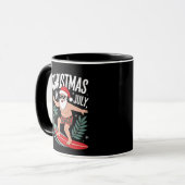 7月のクリスマス 楽しい クリスマス サンタ ビーチ マグカップ (正面左)