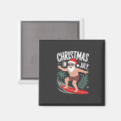 7月のクリスマス 楽しい クリスマス サンタ ビーチ マグネット (正面/裏面)