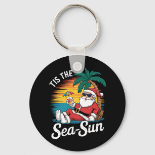 7月のクリスマス、海、太陽、サンタ、ビーチ キーホルダー