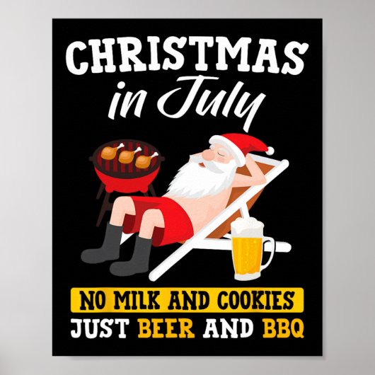7月のクリスマス - 牛乳とクッキーではなくビールだけ ポスター (正面)