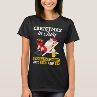 7月のクリスマス - 牛乳とクッキーではなくビール Tシャツ