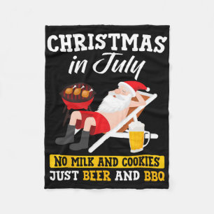 7月のクリスマス - 牛乳とクッキーはなし ビールだけ フリースブランケット