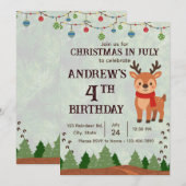 7月のクリスマス 誕生日パーティーの招待状 招待状 (正面/裏面)