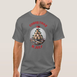 7月のクリスマス、飾りボール入りシュークリーム Tシャツ