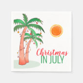 7月のクリスマスBBQパーティーヤシ スタンダードカクテルナプキン (正面)