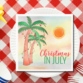 7月のクリスマスBBQパーティー ヤシの木 ナプキン スタンダードカクテルナプキン
