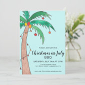 7月のクリスマスBBQパームツリー 招待状 (スタンド正面)