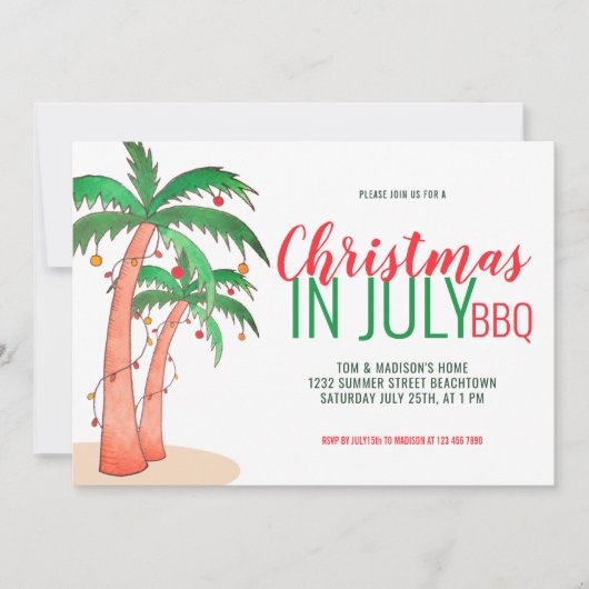 7月のクリスマスBBQ 招待状 (正面)