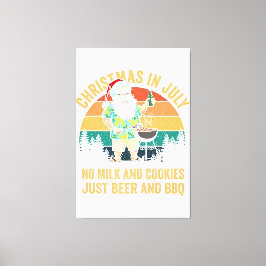7月のクリスマスCookieはカクテルのみ夏 キャンバスプリント (正面)