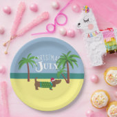 7月のクリスマスDachshundパーティー ペーパープレート (パーティー)