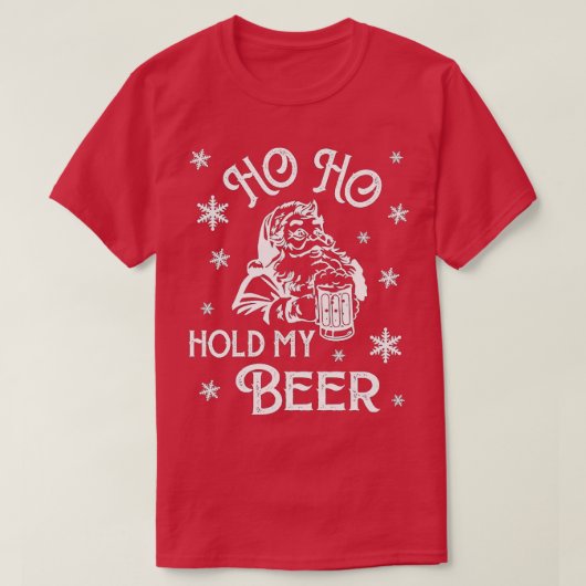 7月のクリスマスHipster Santa Ho Hos Hall My Beer Tシャツ (デザイン正面)