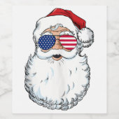 7月のクリスマスSantaと友人のクリスマスSummer Bo ワインラベル (シングルラベル)