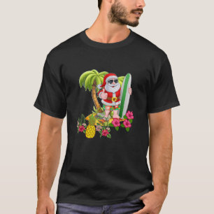 7月のクリスマスSantaハワイアンサーフィンSummer Su Tシャツ