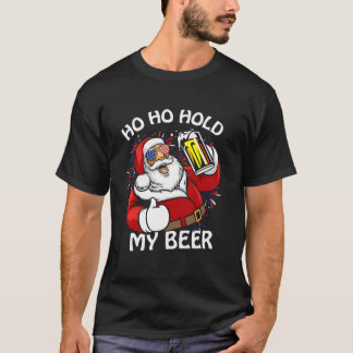 7月のクリスマスSanta Claus Ho Ho Hold My Beer F Tシャツ