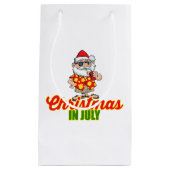 7月のクリスマスSanta Claus Patriotic USA Sungla スモールペーパーバッグ (正面)