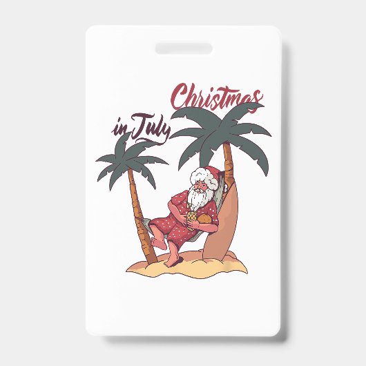 7月のクリスマスSanta Claus Patriotic USA Sungla バッジ (正面)