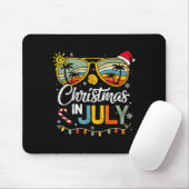 7月のクリスマスSanta Hat Sunglasses Summer Vaca マウスパッド (マウス)