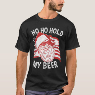 7月のクリスマスSanta Ho Hos Hall My Beer Drink L Tシャツ