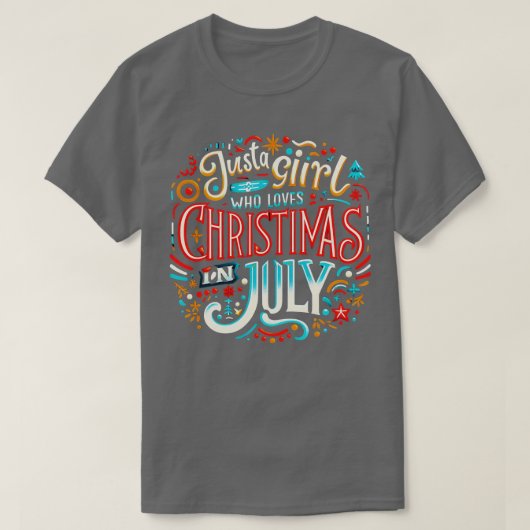 7月のクリスマスVibesがフェスティバル精神を受け入れる Tシャツ (デザイン正面)