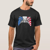 7月のゲーマー4thゲームパッドビデオゲームUSA American Tシャツ (正面)