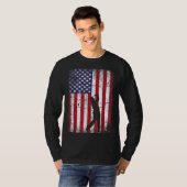 7月のゴルフアメリカ国旗4の男性女性ギフト Tシャツ (正面フル)
