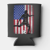 7月のサッカー愛国米国アメリカ国旗4日 缶クーラー (正面)