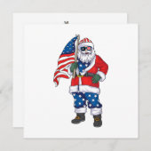 7月のサンの4th愛国的なサンタ・アメリカのクリスマス サンキューカード (正面/裏面)