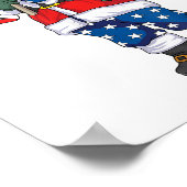 7月のサンの4th愛国的なサンタ・アメリカのクリスマス ポスター (角)