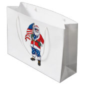 7月のサンの4th愛国的なサンタ・アメリカのクリスマス ラージペーパーバッグ (裏面アングル)