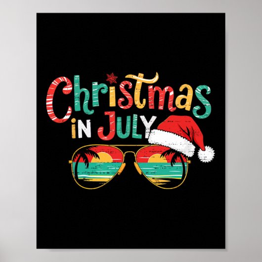 7月のサングルドクリスマス 夏季Xmasビーチバケーション ポスター (正面)