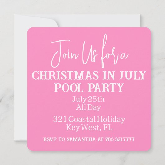 7月のサンタのクリスマスサマープールパーティー (裏面)